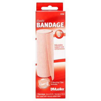 BANDAGE, ELASTIC W/CLIPS 6"