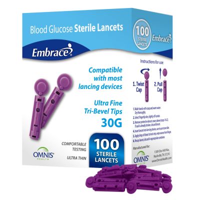 Embrace® Safety Lancets, 30 Gauge