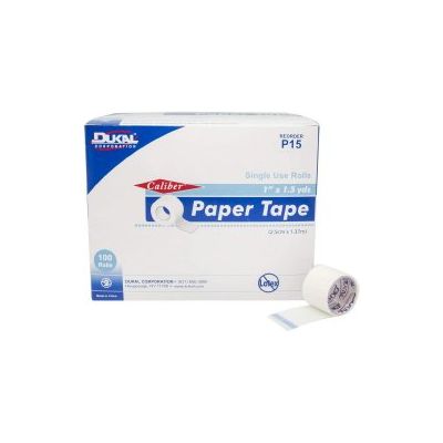 Caliber™ Paper Medical Tape, 1 inch x 1-1/2 Yard, White