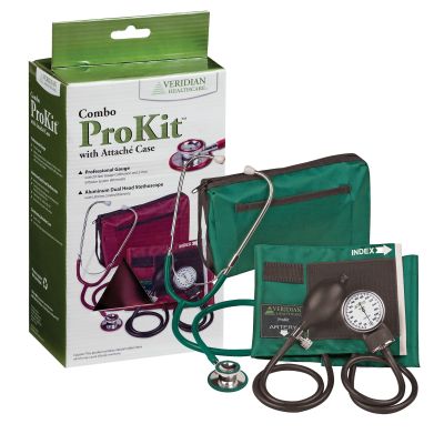 Combo ProKit™ Aneroid Sphygmomanometer Unit with Stethoscope, Green
