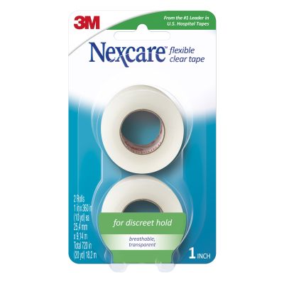 3M™ Nexcare™ Flexible Stretchy Fabric Medical Tape, 1 Inch x 10 Yard, Clear