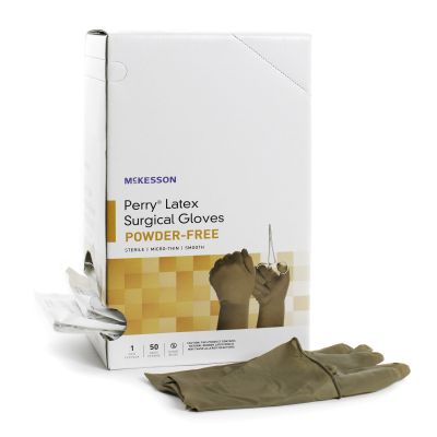 McKesson Perry® Latex Surgical Glove, Size 9, Brown
