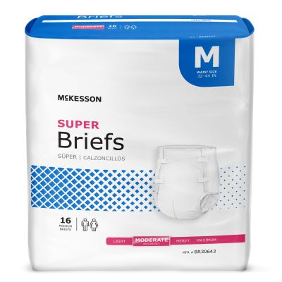 McKesson Super Moderate Absorbency Incontinence Briefs, Medium