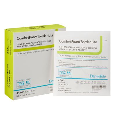 ComfortFoam™ Border Lite Thin Bordered Foam Wound Dressing, 4 x 4 Inch