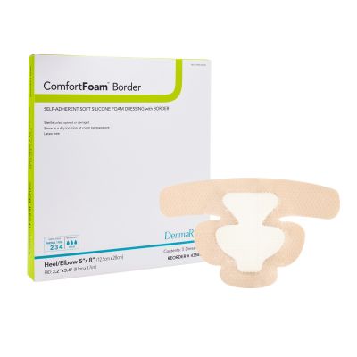 ComfortFoam™ Bordered Foam Wound Dressing w/ Soft Silicone Adhesive, 5 x 8 Inch