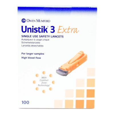 Unistik® 3 Extra Safety Lancet, 21 Gauge, 2-mm Depth