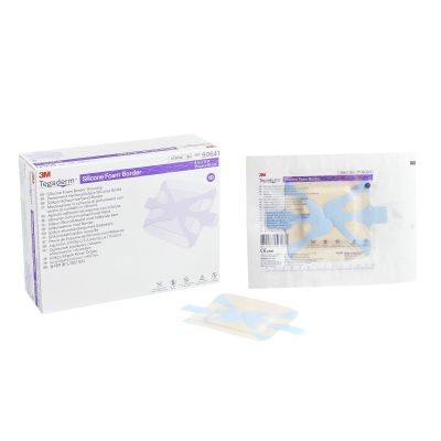 3M™ Tegaderm™ Silicone Adhesive with Border Silicone Foam Dressing, 4 x 4 Inch