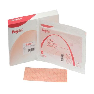 PolyMem® Nonadhesive without Border Foam Dressing, 4 x 12½ Inch