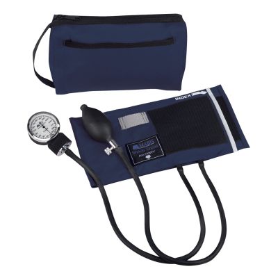 Mabis® Match Mates Manual Aneroid Sphygmomanometer with Cuff, Dark Blue