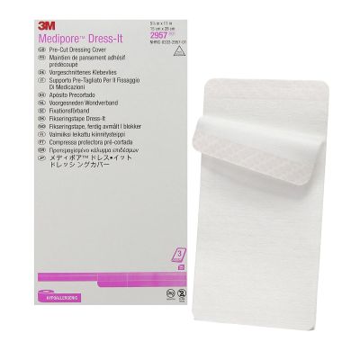 3M™ Medipore™ Dress-It Dressing Retention Tape with Liner, 5-7/8 x 11 Inch