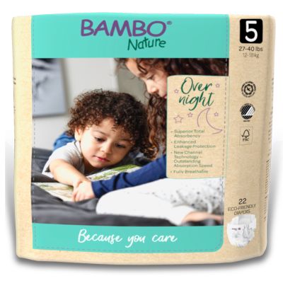 Bambo® Nature Overnight Diapers, Size 5