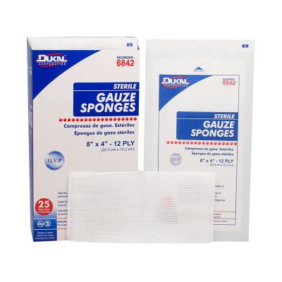 Dukal™ Sterile Gauze Sponge, 4 x 8 Inch, 12-Ply