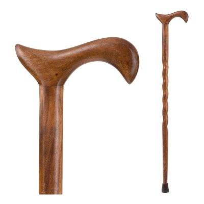 Brazos™ Twisted Walnut Derby Handcrafted Walking Cane, 34-Inch Height