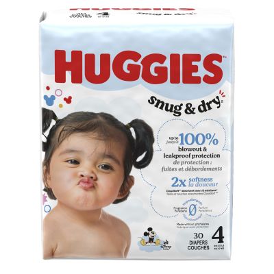 DIAPER, HUGGIES SNUG&DRY JUMBOPK SZ4 (30/PK 4PK/CS)