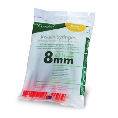 SYRINGE, INSULIN SURECOMFORT 1ML 31GX5/16" (5BX/CS)