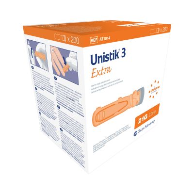 Unistik® 3 Extra Safety Lancet, 21 Gauge, 2-mm Depth
