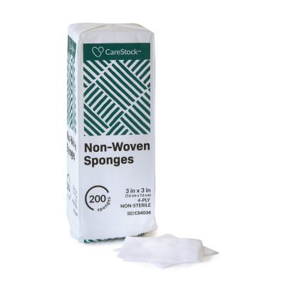 CareStock™ Nonwoven Sponge, 3 x 3 Inch, 4-Ply