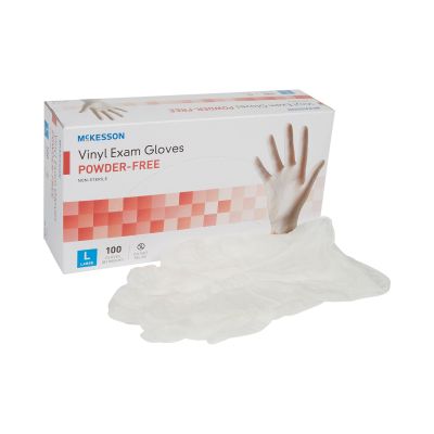 McKesson Vinyl Exam Glove, Large, Clear