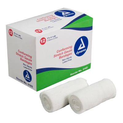 dynarex® Conforming Bandage, 3 Inch x 4-1/10 Yard