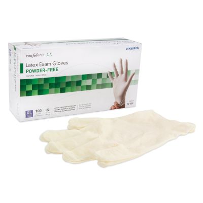McKesson Confiderm® CL Latex Exam Glove, Extra Large, Ivory