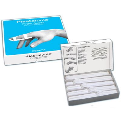 FINGER SPLINT KIT, PLASTALUME ALUM ASTD (27/BX)