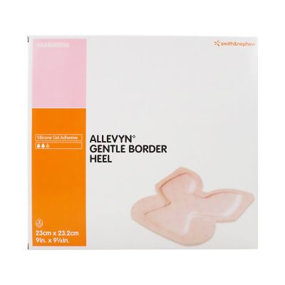 Allevyn™ Gentle Border Heel Foam Dressing, 23 x 23.2 Centimeters