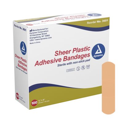 dynarex® Tan Sheer Adhesive Strip, ¾ x 3 Inch