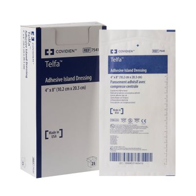 Telfa™ White Adhesive Dressing, 4 x 8 Inch