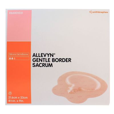 Allevyn Gentle Border Silicone Gel Adhesive, Pink, 8½ x 9 Inch