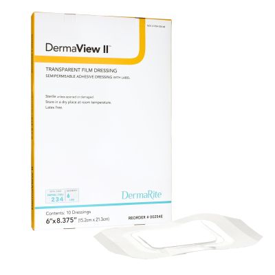 DermaView II™ Transparent Film Dressing with Border, 6½ x 8-3/8 Inch