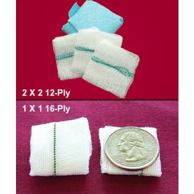 SPONGE, GAUZE 12PLY 2"X2" (10/PK)