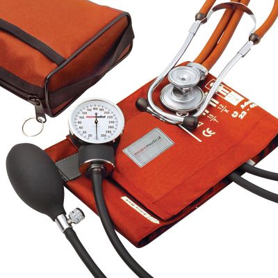 McKesson Blood Pressure Combo Kit with Sprague Stethoscope, Orange, Size 11