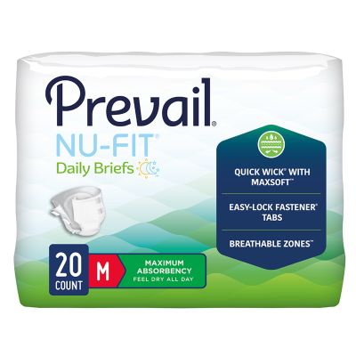BRIEF, PREVAIL NUFIT MAX ABSRBADLT MED (20/BG 4BG/CS)