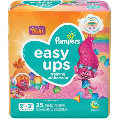 DIAPER, PAMPERS EASY UPS GIRL 2T/3T (25/PK 4PK/CS)