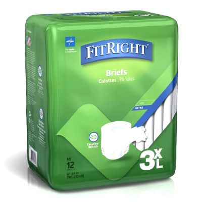 BRIEF, BARIATRIC FITRIGHT DISP3XLG 65-84" (12/BG 4BG/CS)
