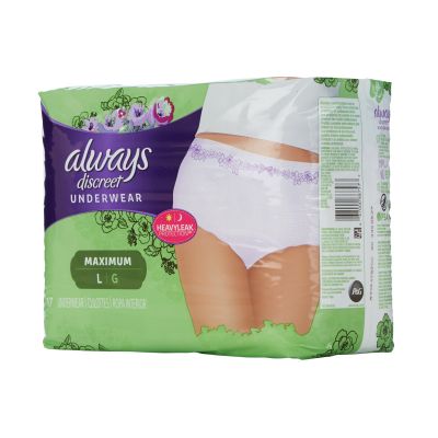 Always® Discreet Maximum Absorbent Underwear, Large