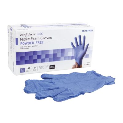 McKesson Confiderm® 3.5C Nitrile Exam Glove, Extra Large, Blue