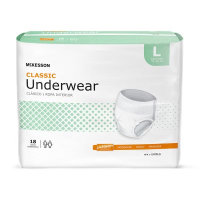 McKesson Classic Light Absorbency Incontinence Underwear, Large