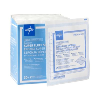 Bulkee® Sterile Fluff Dressing, 6 x 6-3/4 Inch, 6-Ply