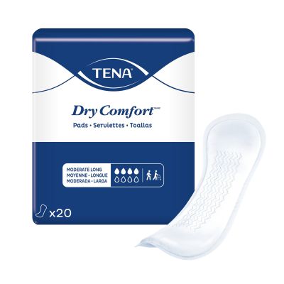 PAD, TENA DRY COMFORT MODERATELNG 6X20" (20/BG 6BG/CS)