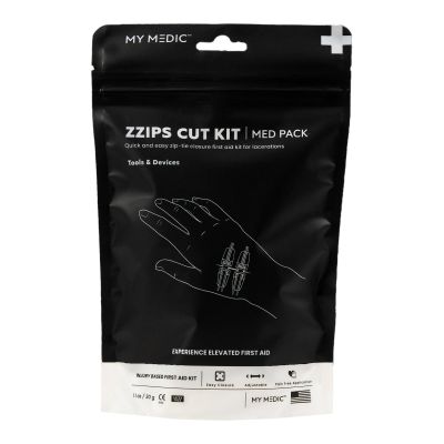 Med Packs™ Zzips First Aid Kit for Cuts, Lacerations in Portable Pouch