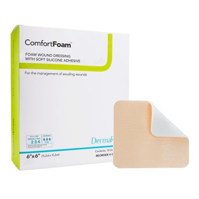 ComfortFoam™ Silicone Adhesive w/ Border Silicone Foam Dressing, 6 x 6 Inch