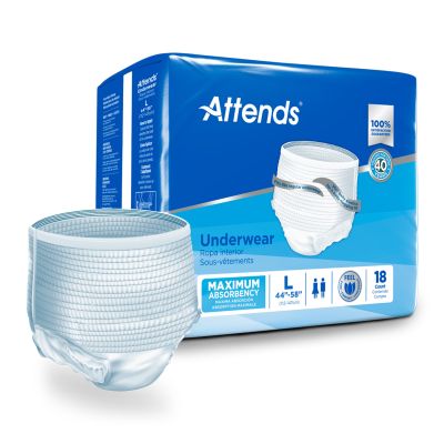 Attends® Care Adult Absorbent Underwear, Heavy Absorbency, Large, White