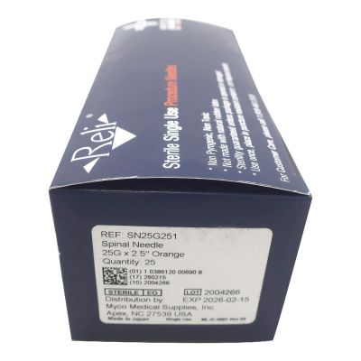 Spinal Needle Reli® Quincke Style 25 Gauge 2-1/2 Inch Sterile