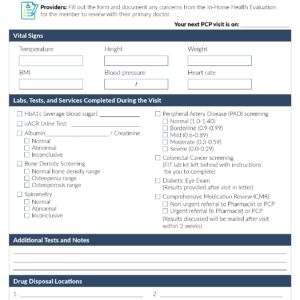 PAD, HEALTH LEAVE BEHIND PROVIDER CHECK LIST (12PK/CS)