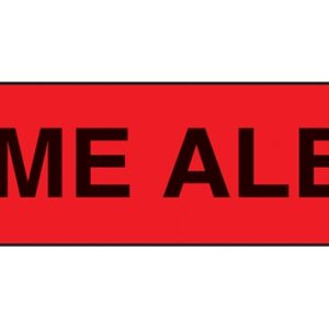 Pre-Printed Label Barkley® Auxiliary Label Red Paper Name Alert Black Alert Label 3/8 X 1-5/8 Inch