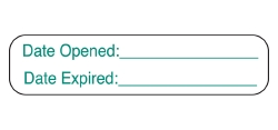 Pre-Printed / Write On Label Barkley® Auxiliary Label Green Paper Date Opened Date Expired White Quality Control Label 3/8 X 1-5/8 Inch