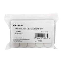 Protective Pad McKesson Pedi-Pad Size 101 Adhesive Backing Foot