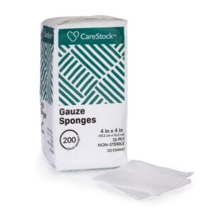 Gauze Sponge CareStock™ 4 X 4 Inch 12-Ply NonSterile 200 per Pack